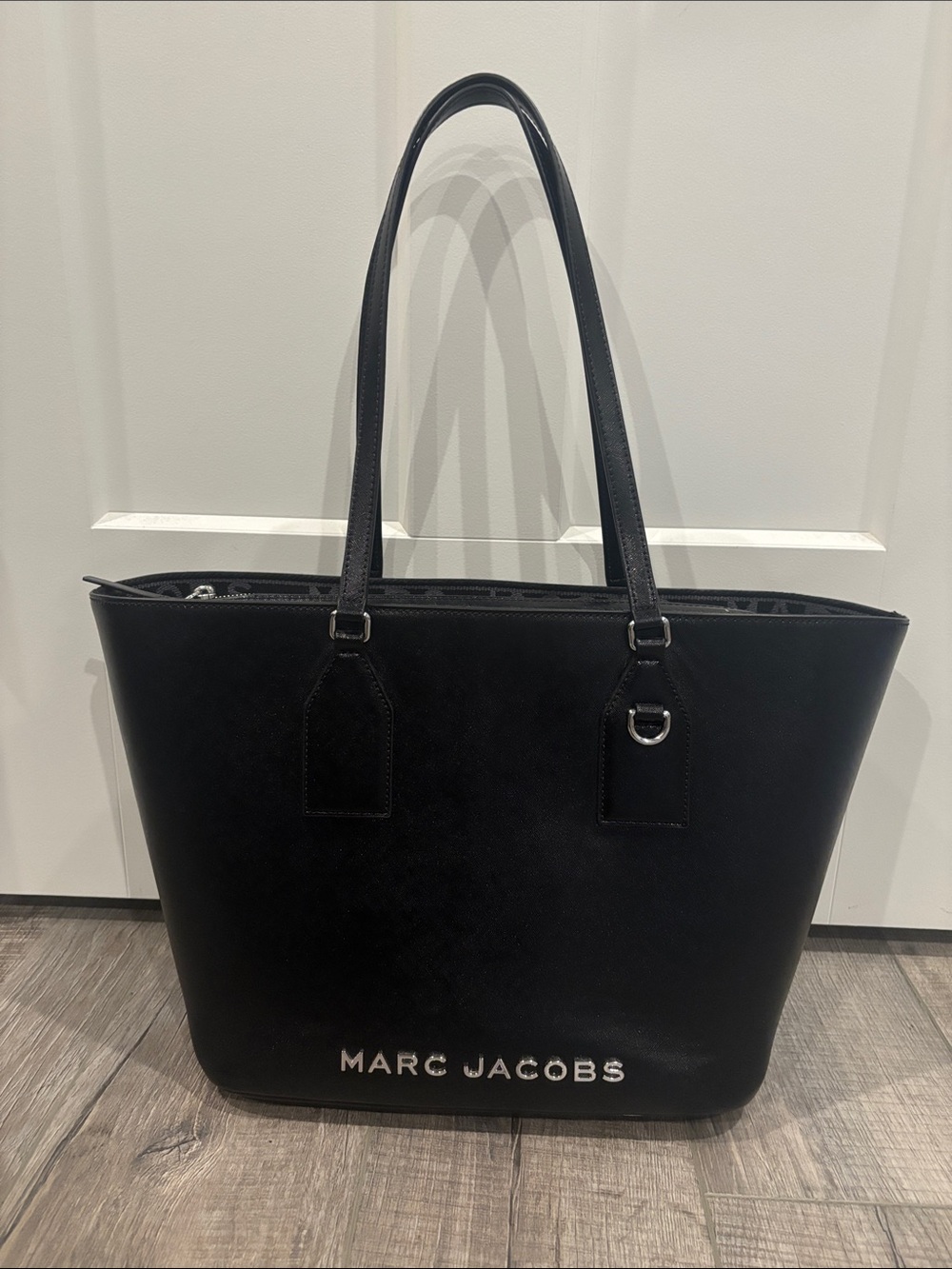 Marc Jacobs Black Leather Logo Tote